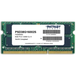 Память PATRIOT 8 GB SO-DIMM DDR3 1600 MHz (PSD38G16002S)