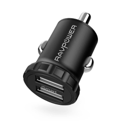Автомобільний ЗП RAVPower USB Car Charger Mini 2xUSB 24W 4.8A with iSmart 2.0 Charging Tech Black (RP-PC031)