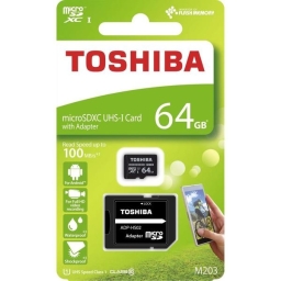 Карта памяті Toshiba 64 GB microSDXC Class 10 UHS-I M203 + SD adapter THN-M203K0640EA