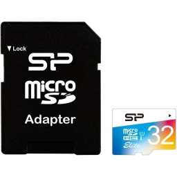 Карта памяти Silicon Power 32 GB microSDHC Class 10 UHS-I Elite Color + SD adapter SP032GBSTHBU1V20-SP