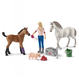 Ігровий набір з фігурками Schleich Ветеринар возле коней (42486)