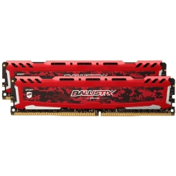 Память Crucial 16 GB (2x8GB) DDR4 3000 MHz Ballistix Sport LT Red (BLS2K8G4D30AESEK)