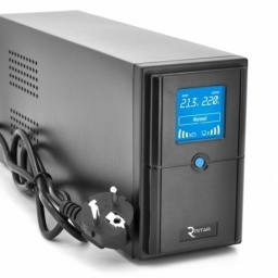 ИБП Ritar E-RTM1000 (600W) ELF-D, LCD, AVR, 3st, 3xSCHUKO socket, 2x12V7Ah, metal Case Q2 (405*195*285)  10 кг (340*120*190) (E-RTM1000D)