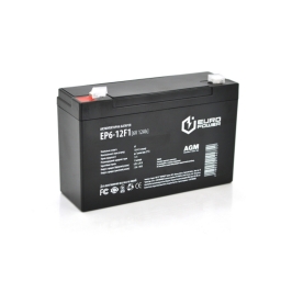 Акумуляторна батарея Europower AGM EP6-12F1 6 V 12 Ah ( 150 x 50 x 95 (100) ) Black Q10