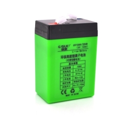Акумуляторна батарея QiSuo 6V 10A з елементами Li-ion 18650 (70X46X100)+зарядний пристрій 8,4V 1A+крокодили (QS-6010CH)