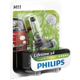 Галогенна автолампа Philips H11 LongLife EcoVision, 1шт/блістер